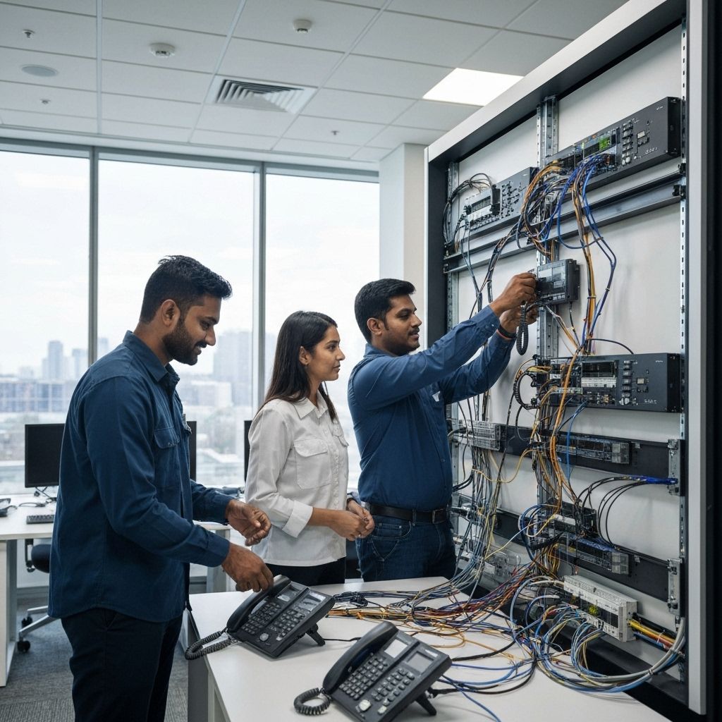 تركيب السنترالات الداخلية والخارجية